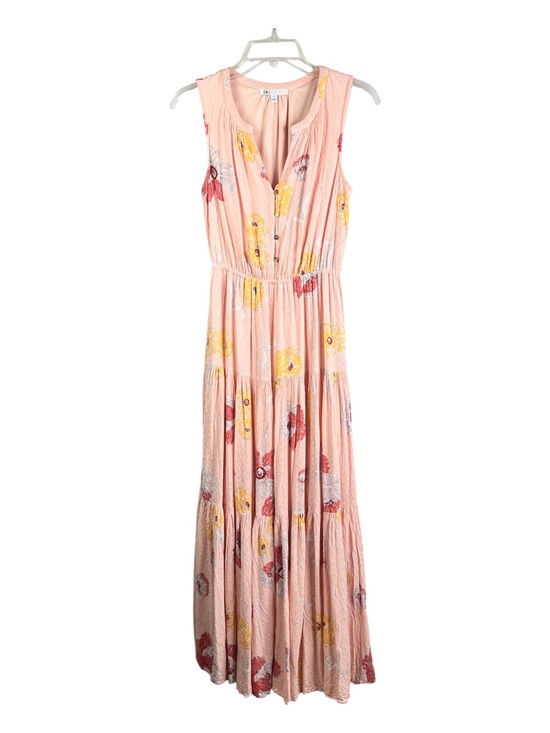 D2R Dresses & Skirts - D2R PinK/Peach Floral Maxi Split V-Neck Multi-Tiered Dress Boho Style SZ XS